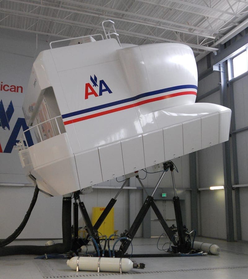 American Airlines flight simulators in progress